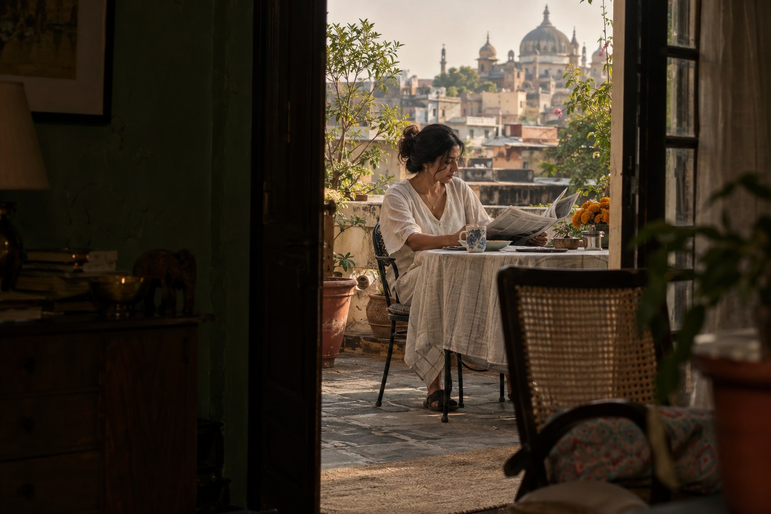 Morning light at the Adaia atelier
