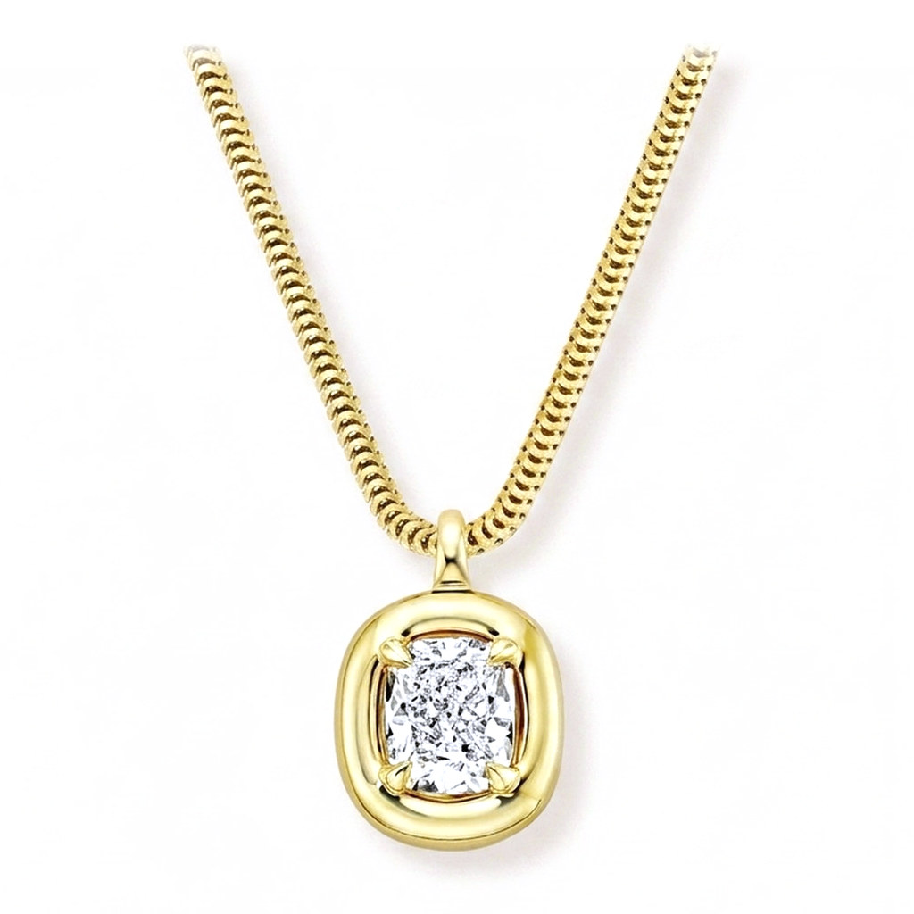 Andrea cushion diamond pendant
